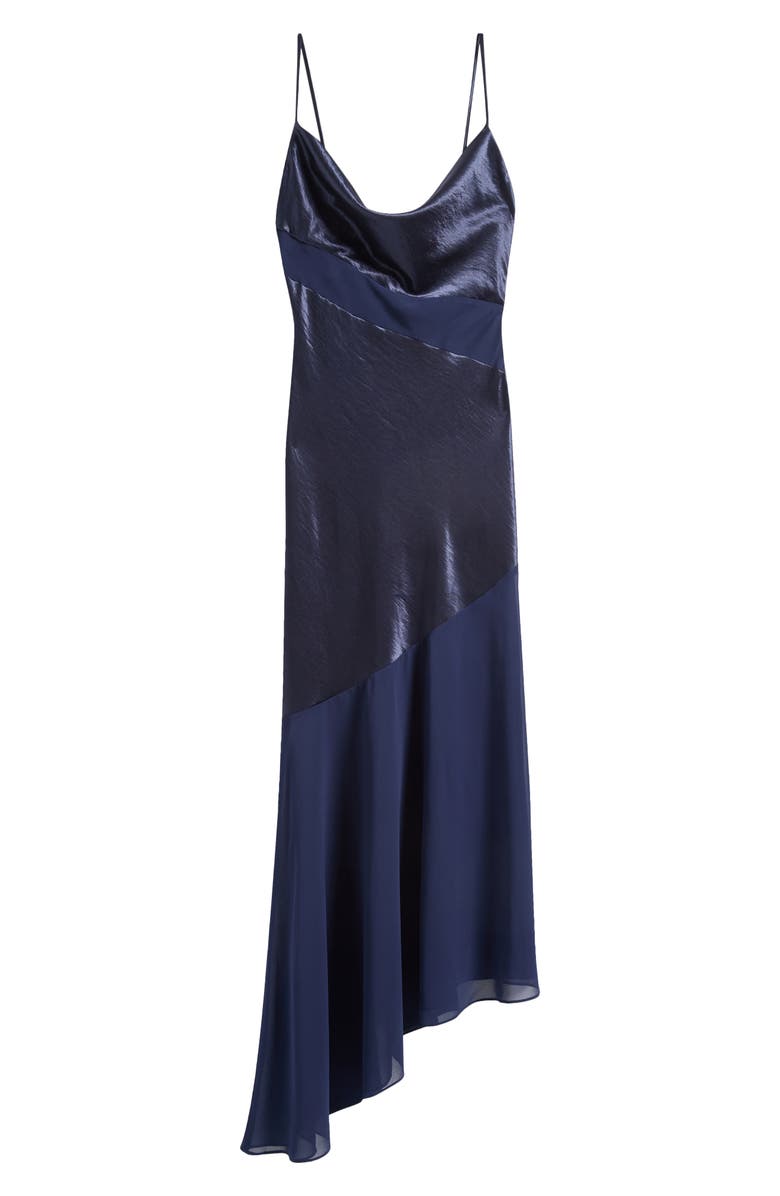 Lulus Lainey Cowl Neck Midi Dress, Main, color, Navy