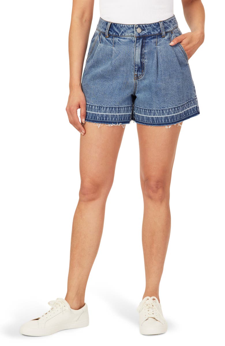 Scotch & Soda The Release Hem Denim Trouser Shorts, Main, color, Flatiron