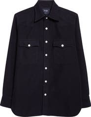 Drake's Cotton Moleskin Western Shirt