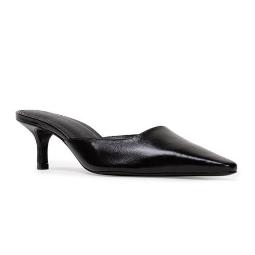 Black Suede Studio Riley 50 Leather Mule In Black