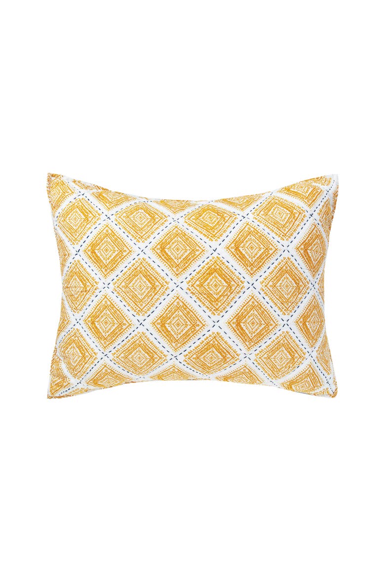 20" x 26" Carver Geometric Cotton Standard Sham - Machine Washable, Main, color, Yellow