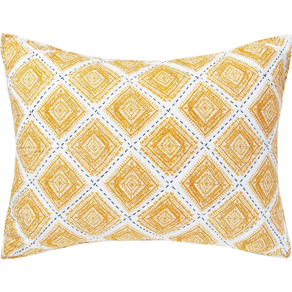 Carol & Frank 20" X 26" Carver Geometric Cotton Standard Sham In Yellow