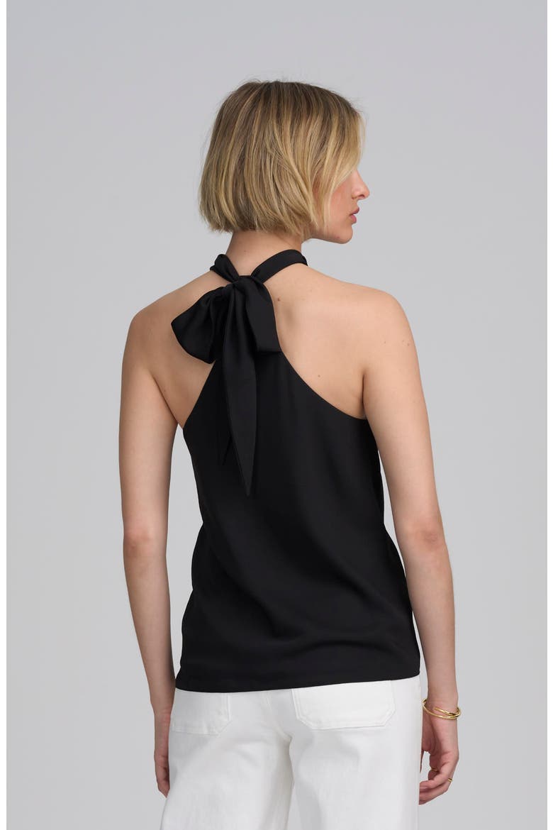 Woven Halter Hardware Top, Alternate, color, BLACK