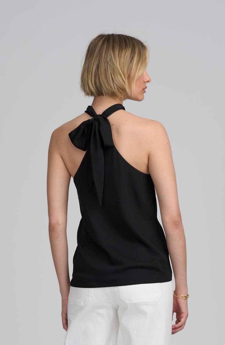 ELLE Collection Woven Halter Hardware Top, Alternate, color, Black