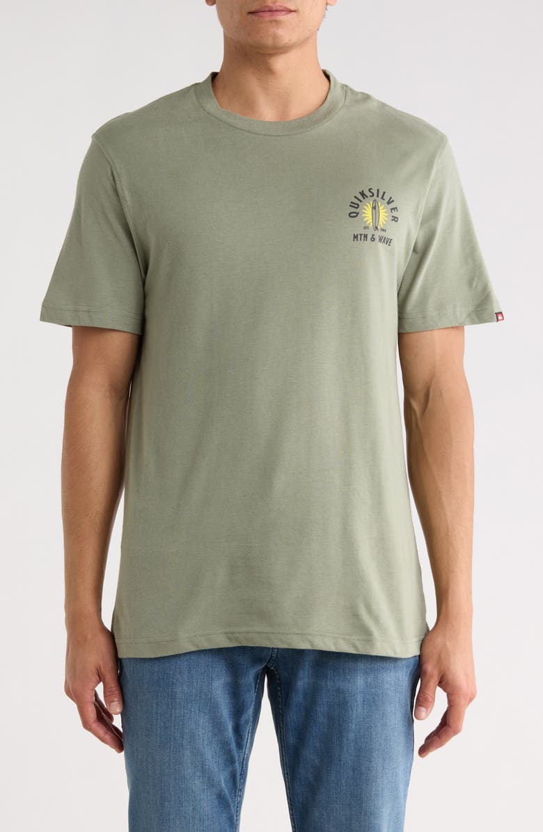 Quiksilver Towline Cotton Graphic T-Shirt, Main, color, Sea Spray