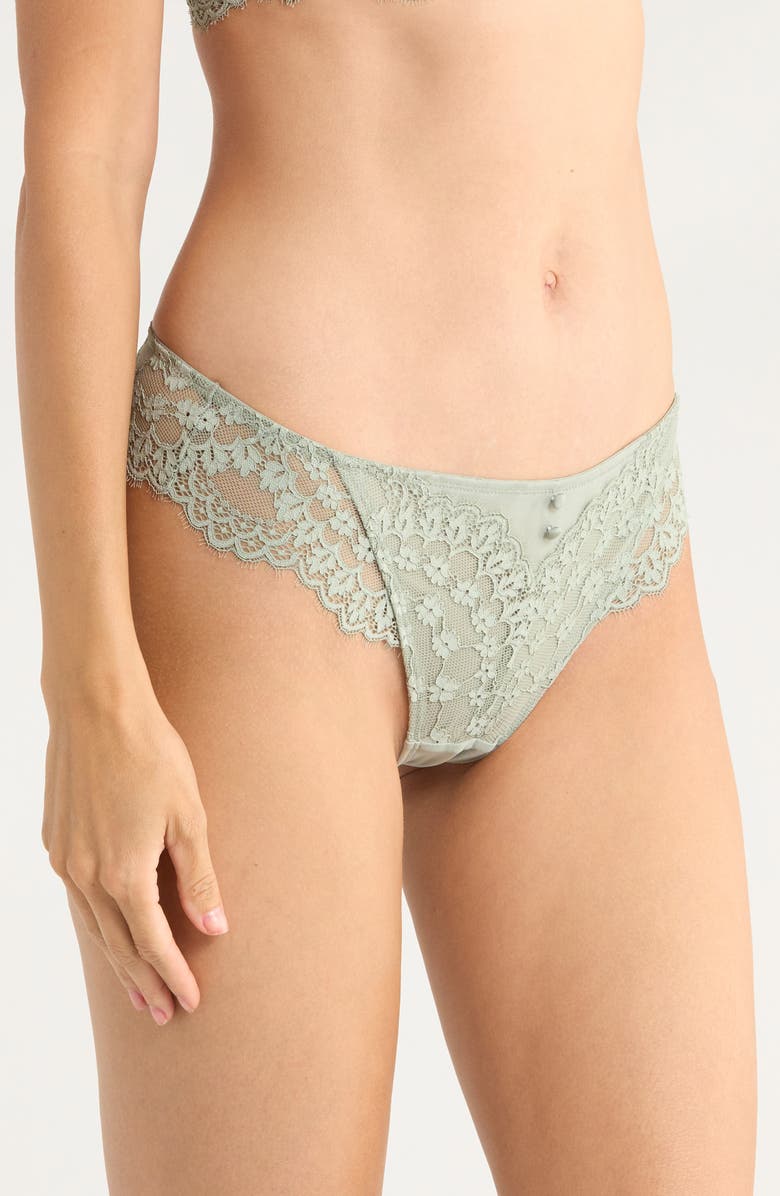 Hunkemöller Daisy Brazilian Panties, Alternate, color, Iceberg Green