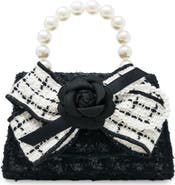 Puttisu Coco Ribbon Bow Pearl Handbag