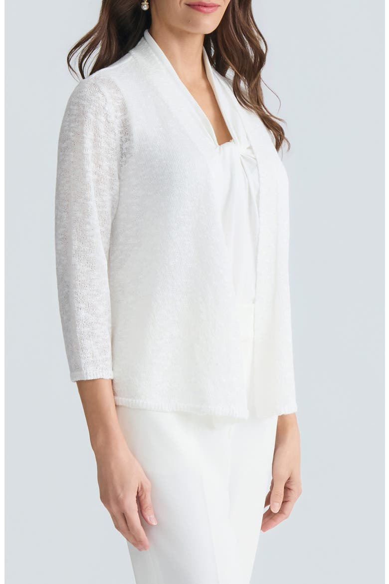 Open Front Slub Cardigan, Alternate, color, VANILLA ICE