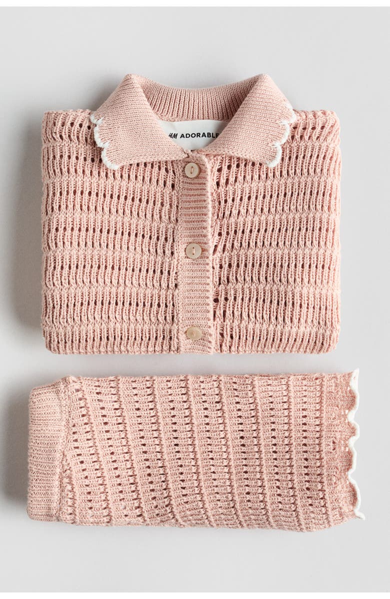 H&M 2-piece Crochet-style Set, Alternate, color, Light Dusty Pink