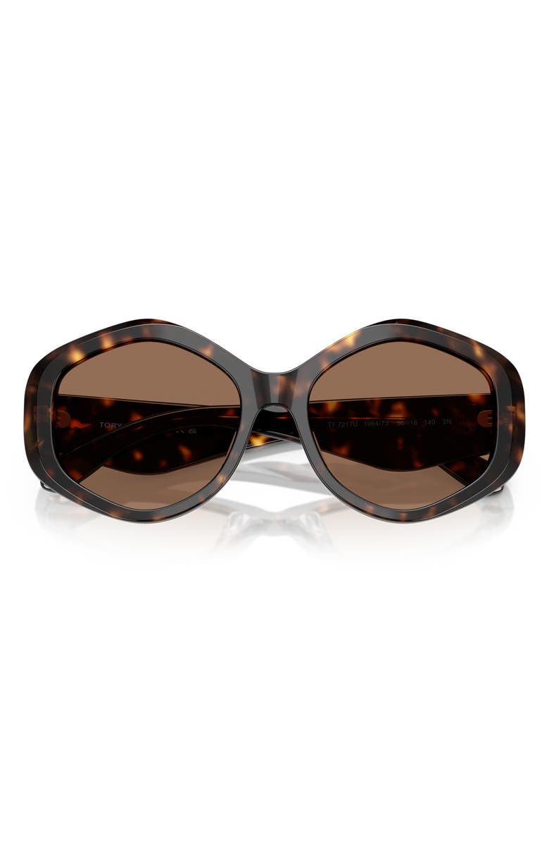 Tory Burch Kira 55mm Geometric Sunglasses, Alternate, color, 