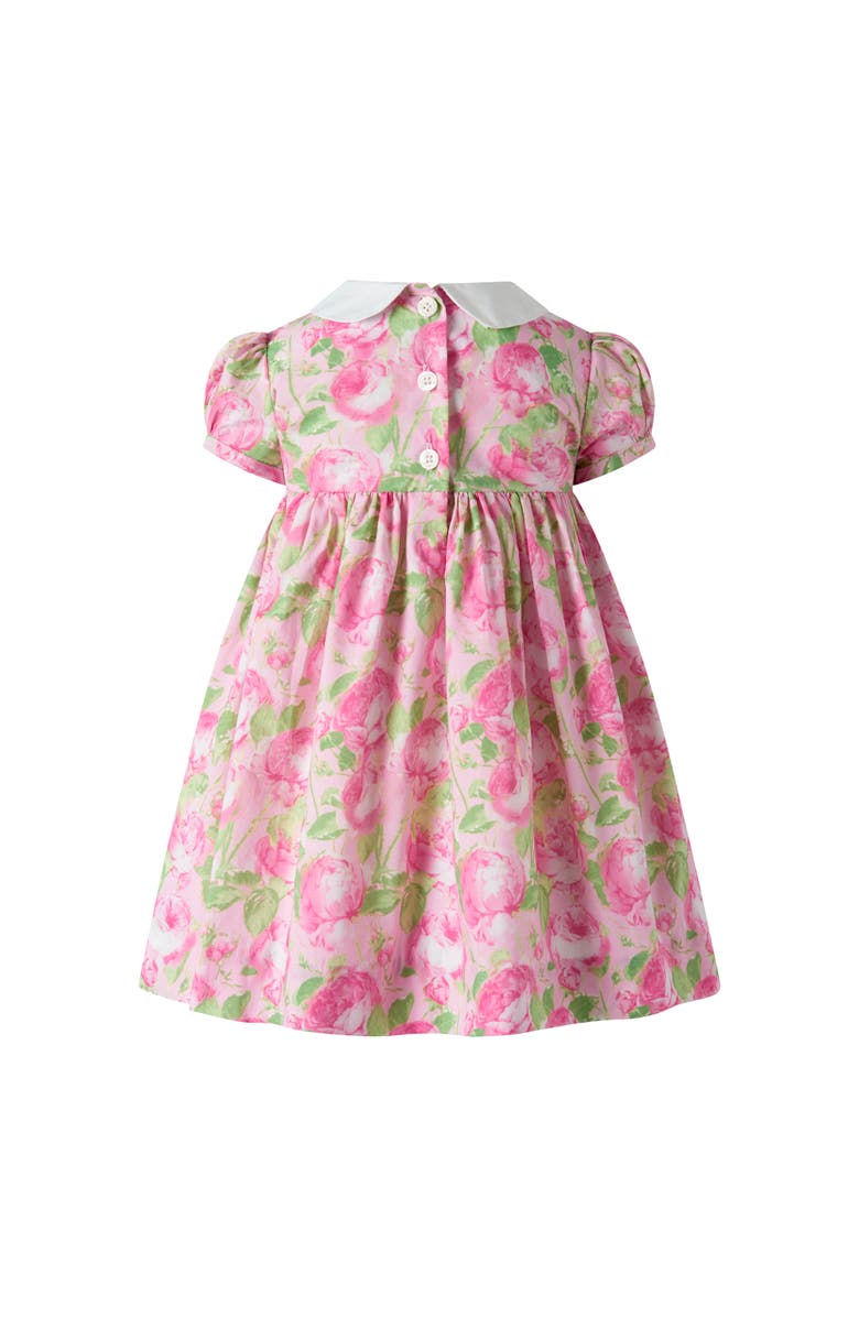 Rachel Riley Classic Rose Smocked Dress and Bloomers, Alternate, color, Pink