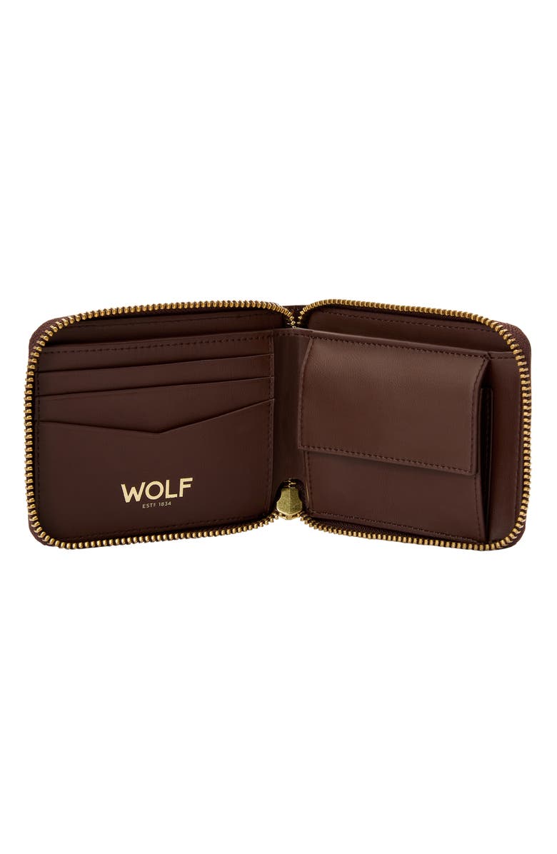 WOLF Signature Zip Wallet, Alternate, color, Brown