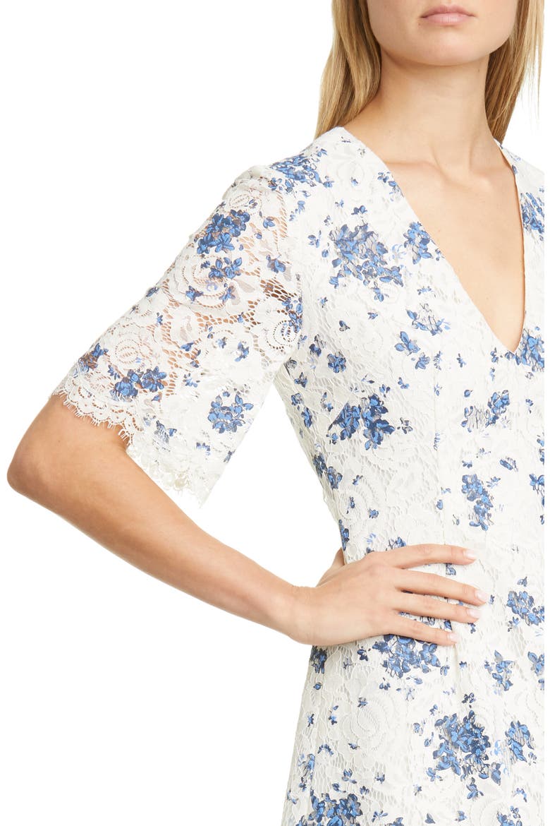 Print Lace A-Line Dress, Alternate, color, IVORY MULTI