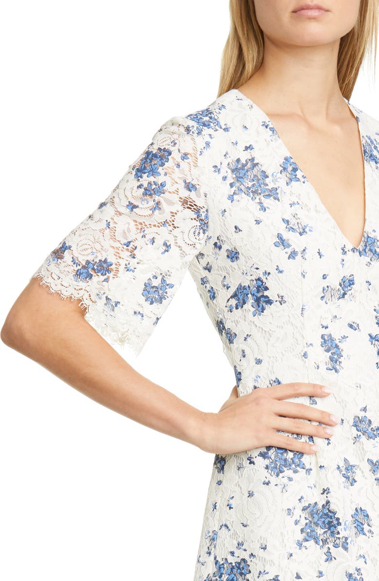 Lela Rose Print Lace A-Line Dress, Alternate, color,