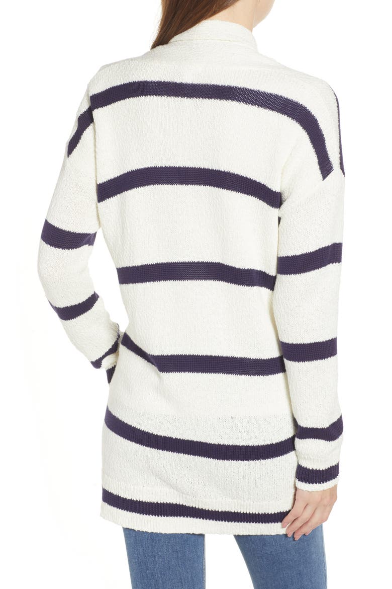 Castaway Stripe Cardigan, Alternate, color, IVORY ROCKAWAY STRIPE