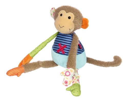 Sigikid Patchwork Monkey Plush Toy In Multicolored