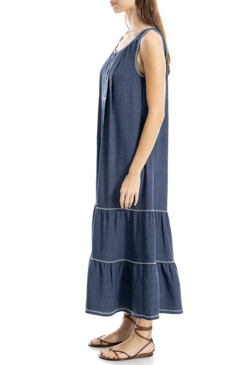 Sleeveless Split Maxi Dress, Alternate, color, H. INDIGO