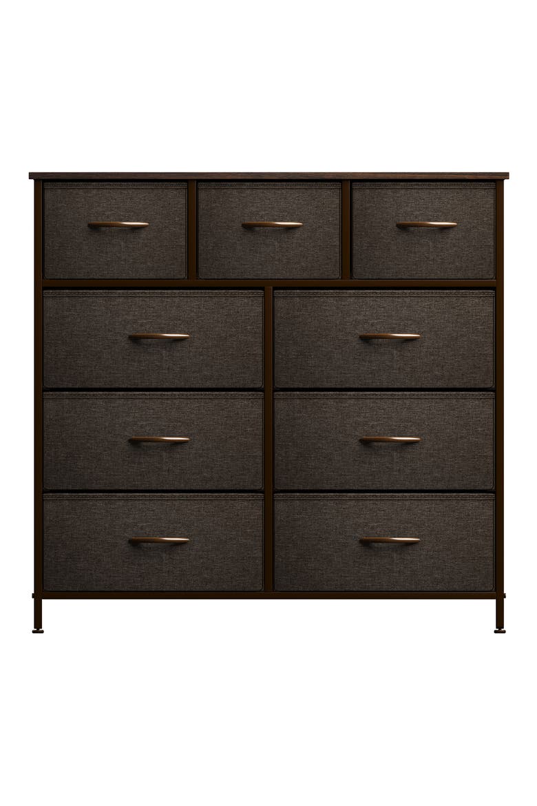 9-Drawer Chest Dresser, Alternate, color, BROWN