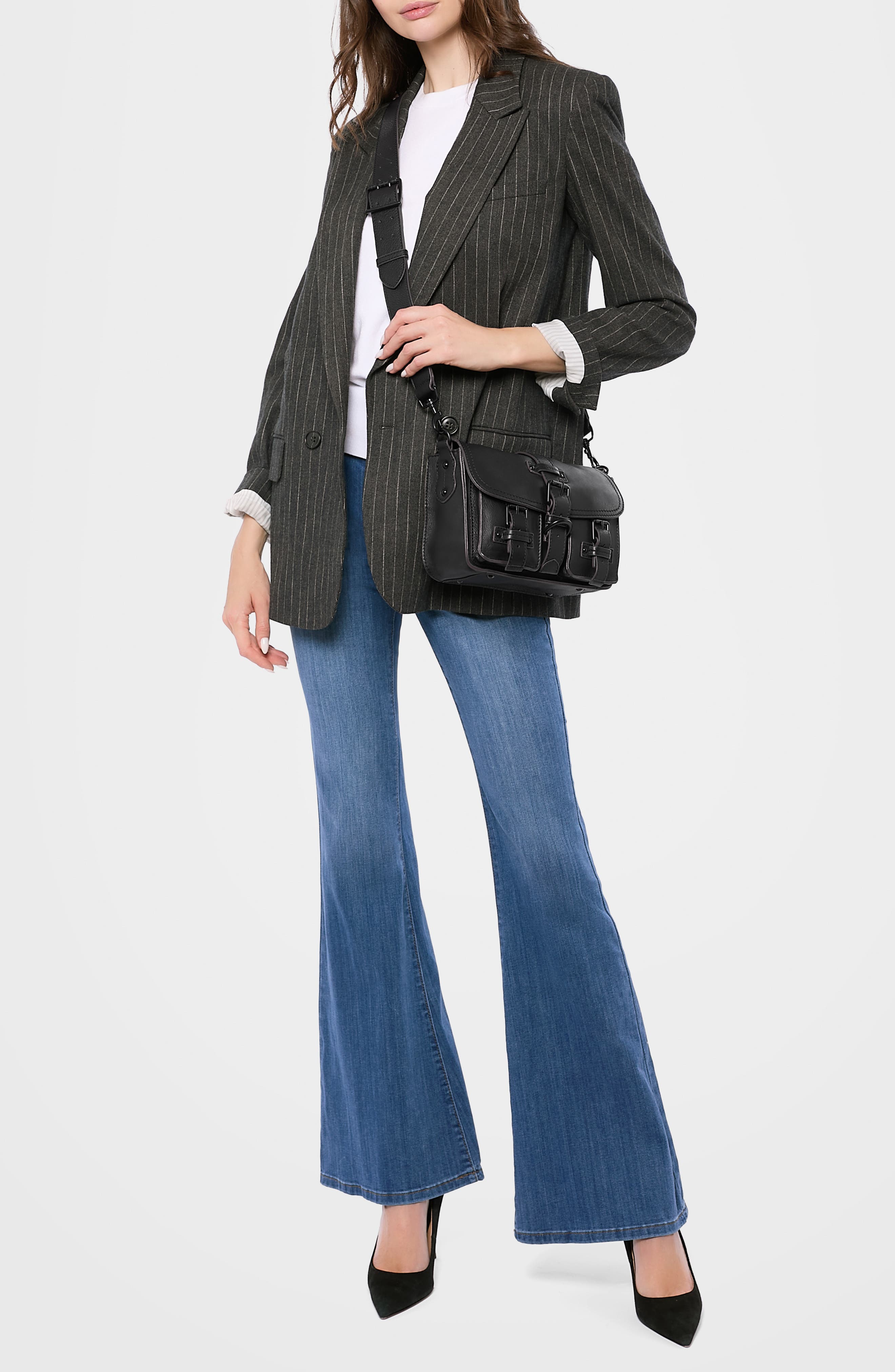 AIMEE Saddle Up Leather Crossbody Bag, Alternate, color, Black