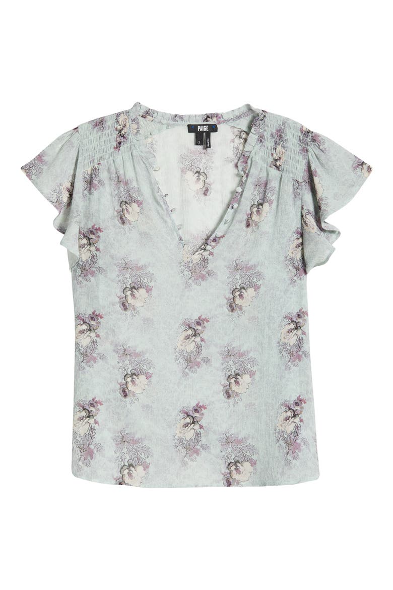 Dewan Floral Print Silk Top, Alternate, color, DAIQUIRI ICE MULTI