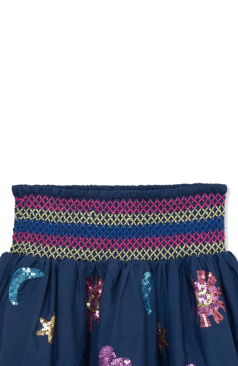 Peek Aren't You Curious Kids' Sequin Appliqué Smocked Waist Skirt, Alternate, color, 
