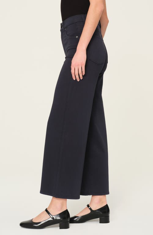 Dl1961 Hepburn High Waist Ankle Wide Leg Knit Jeans In Black