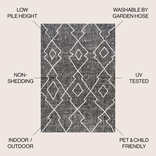 Jonathan Y Carwa Diamond Trellis Indoor/outdoor Area Rug In Black/ivory