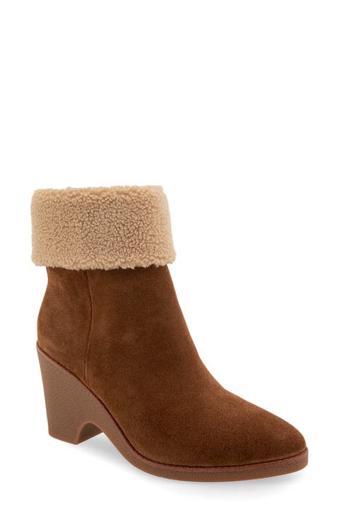 Mina Faux Shearling Bootie (Women)
