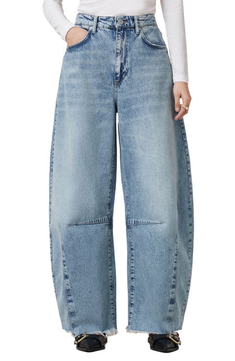 Jett Frayed Hem Loose Barrel Jeans