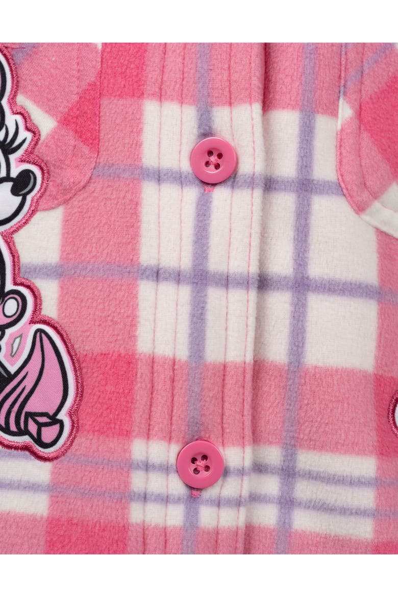Minnie Mouse Fleece Shacket, Alternate, color, Pink Plaid Minnie