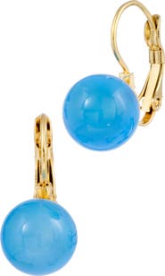 SAVVY CIE JEWELS Blue Agate Lever Back Earrings