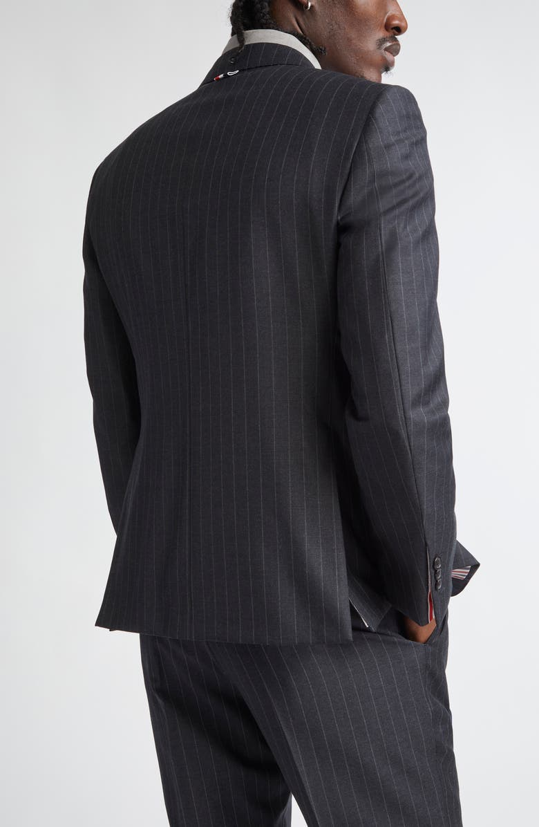 Thom Browne Fit 1 Pinstripe Wool Sport Coat, Alternate, color, Dark Grey
