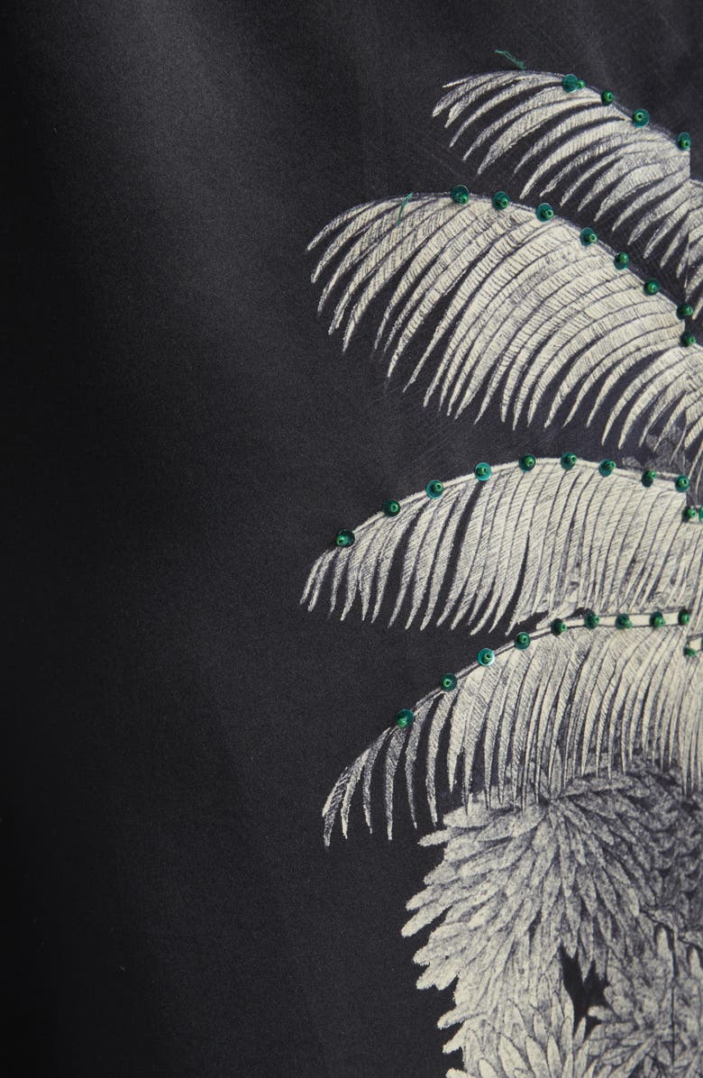 Johanna Ortiz Valley of Kings Silk Organza One-Shoulder Gown, Alternate, color, Black / Ecru