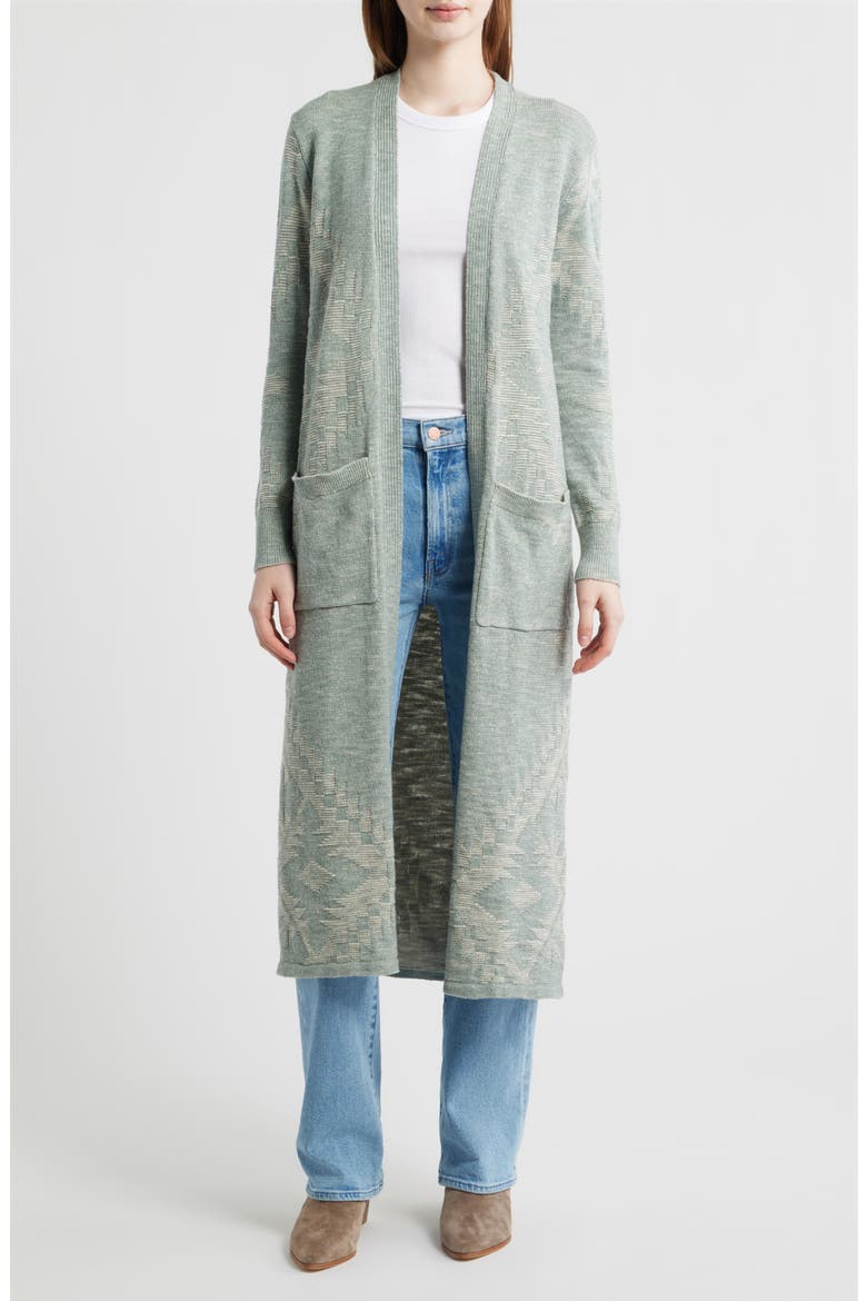 Cotton Duster Cardigan, Main, color, SAGE