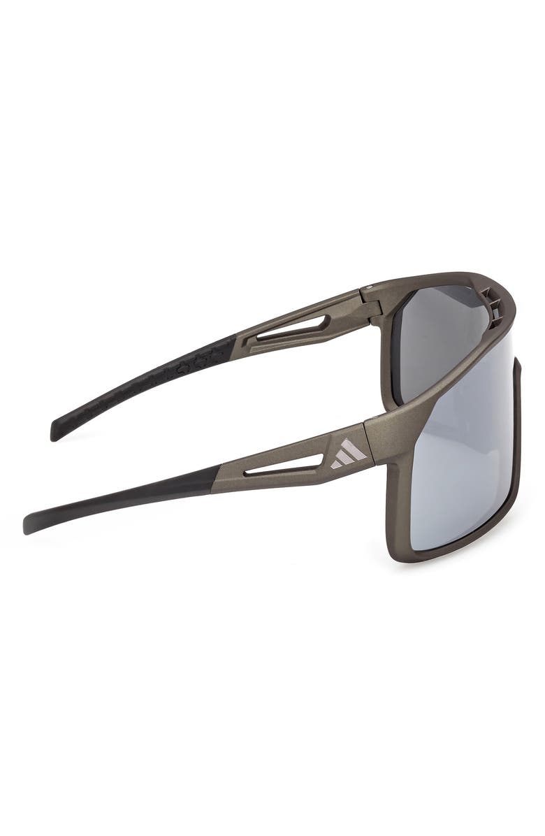 adidas Mirrored Shield Sunglasses, Alternate, color, Dark Green / Smoke Mirror