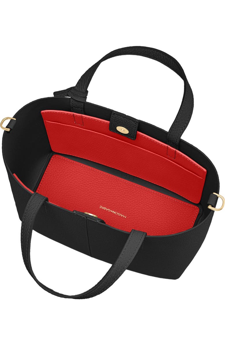 MAISON de SABRÉ Small Leather Soft Tote, Alternate, color, Rouge Noir