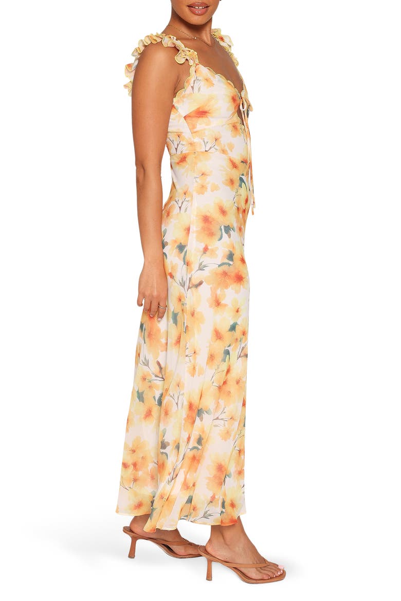 Jean Scallop Maxi Dress, Alternate, color, YELLOW FLORAL