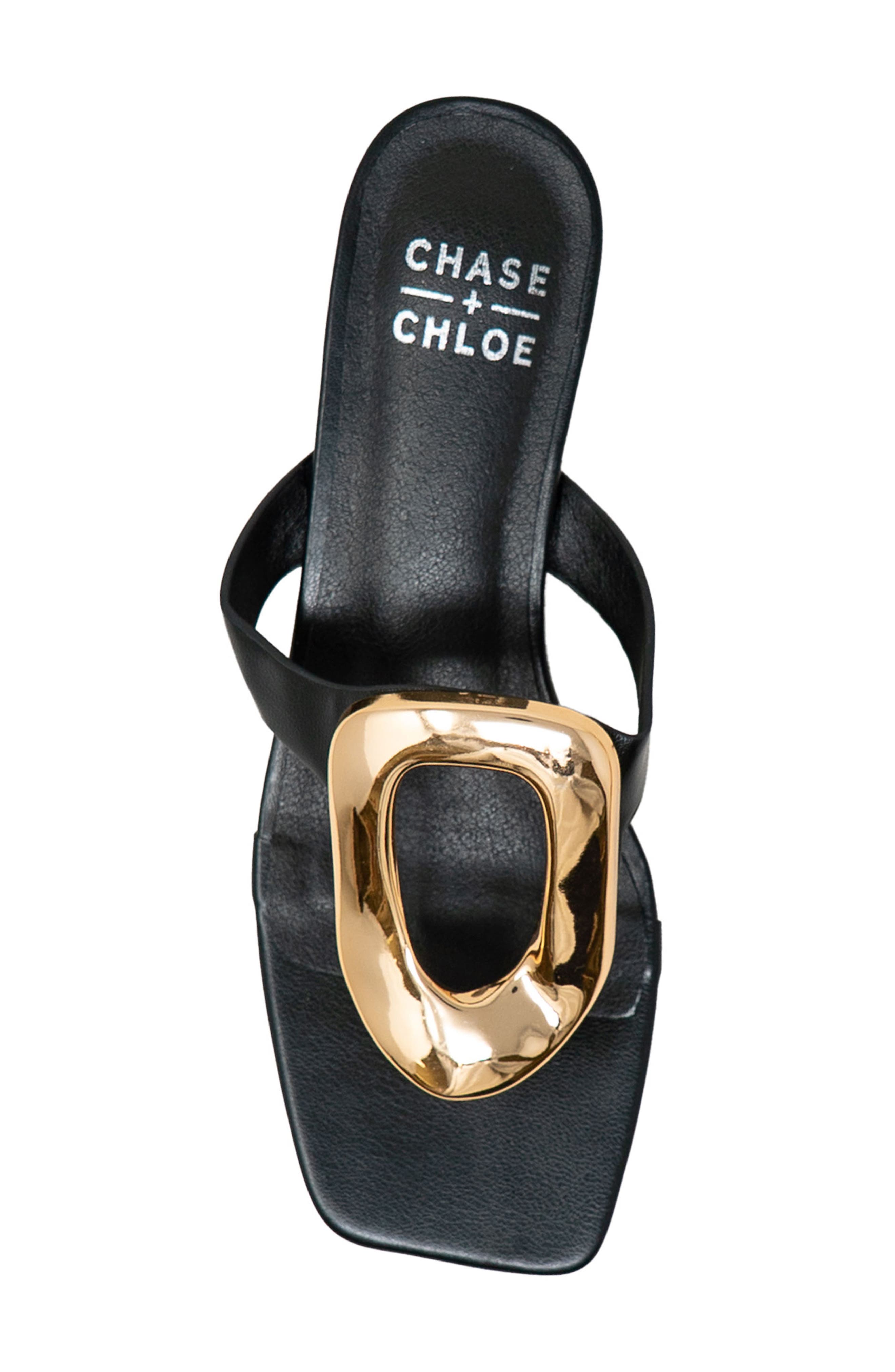 CHASE AND CHLOE Raya Bit Slide Sandal, Alternate, color, Black
