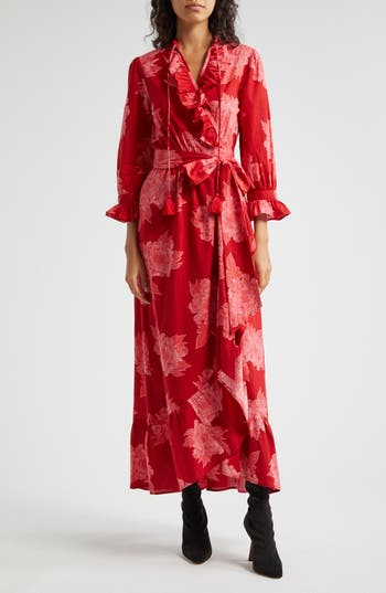 Mille Simone Floral Cotton Wrap Dress