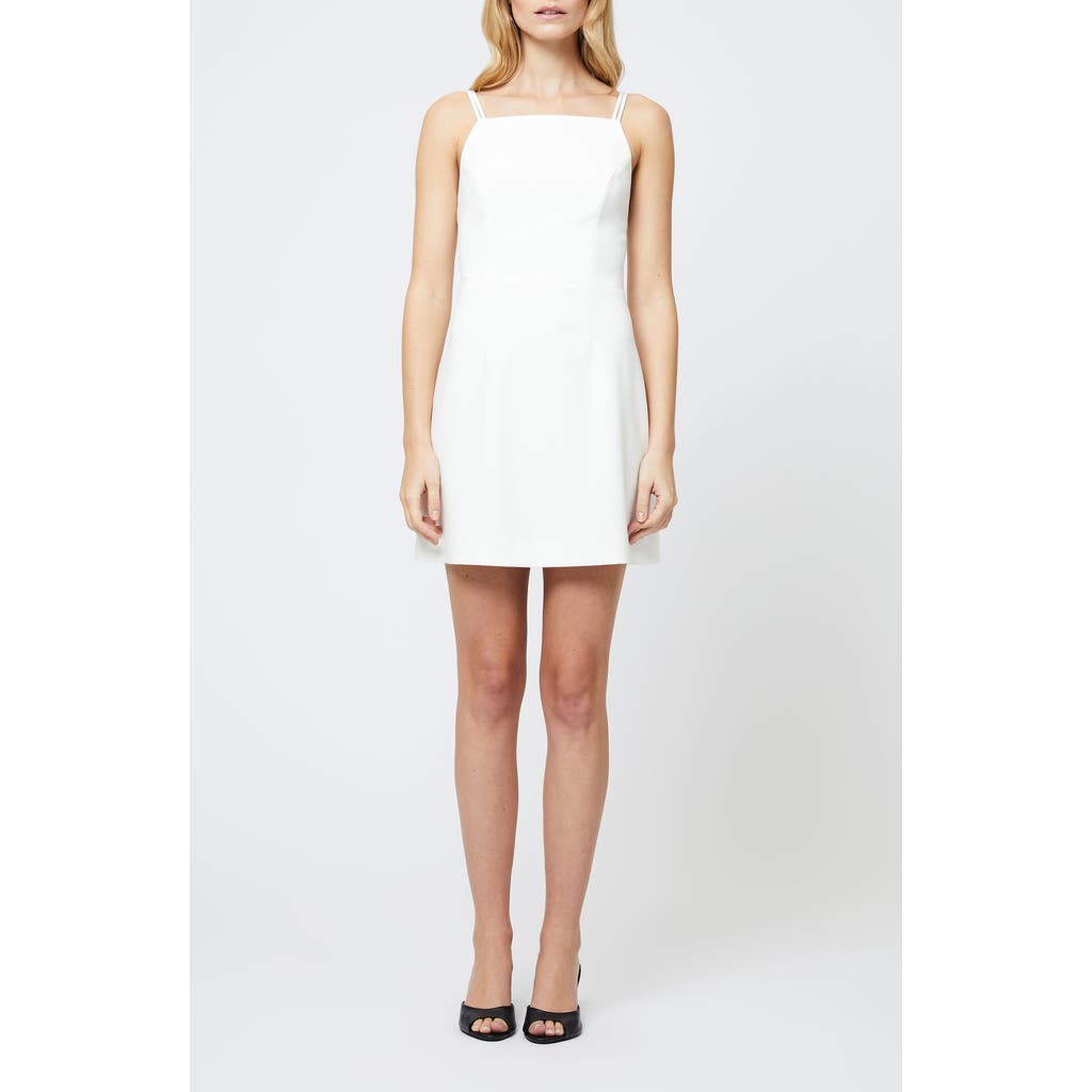 French Connection Whisper Square Neck Minidress In Summer White