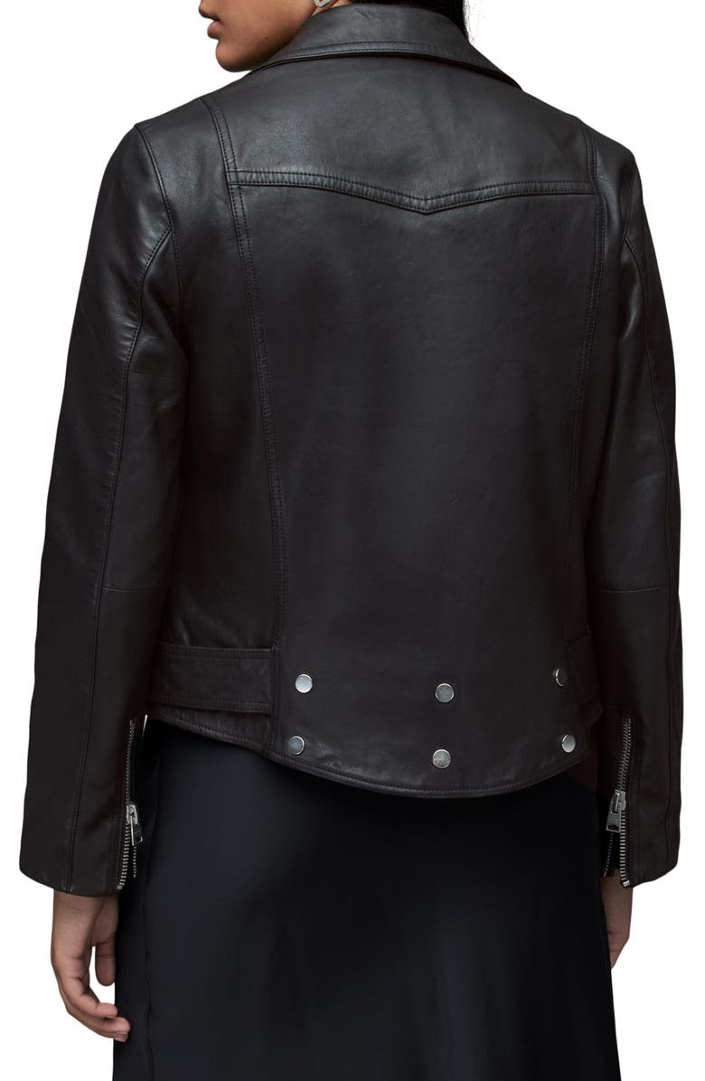 AllSaints Gidley Leather Biker Jacket, Alternate, color,