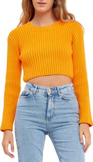 English Factory Crop Rib Sweater