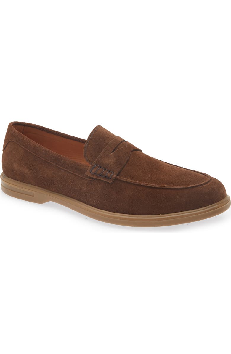 Peter Millar Excursionist Penny Loafer, Main, color, Walnut