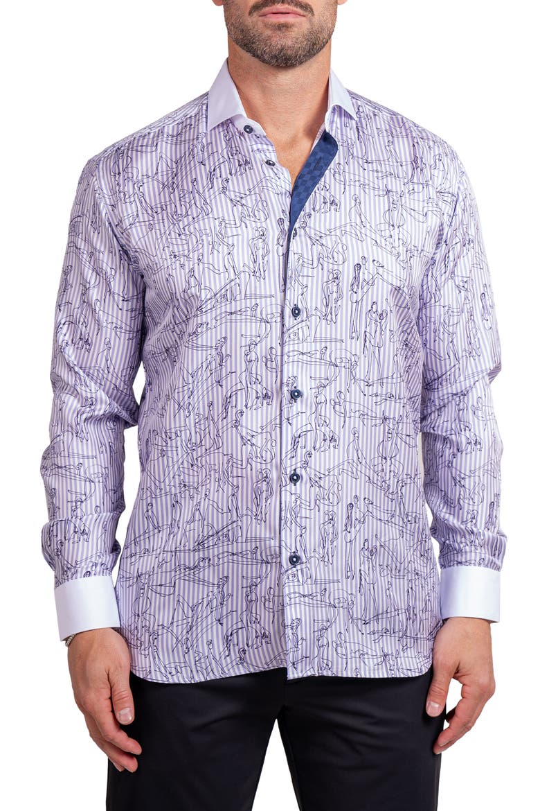 Einstein Ascension 0203 Contemporary Fit Button-Up Shirt, Main, color, WHITE