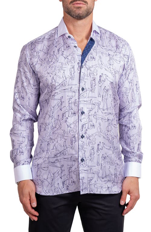 Maceoo Einstein Ascension 0203 Contemporary Fit Button-up Shirt In Purple