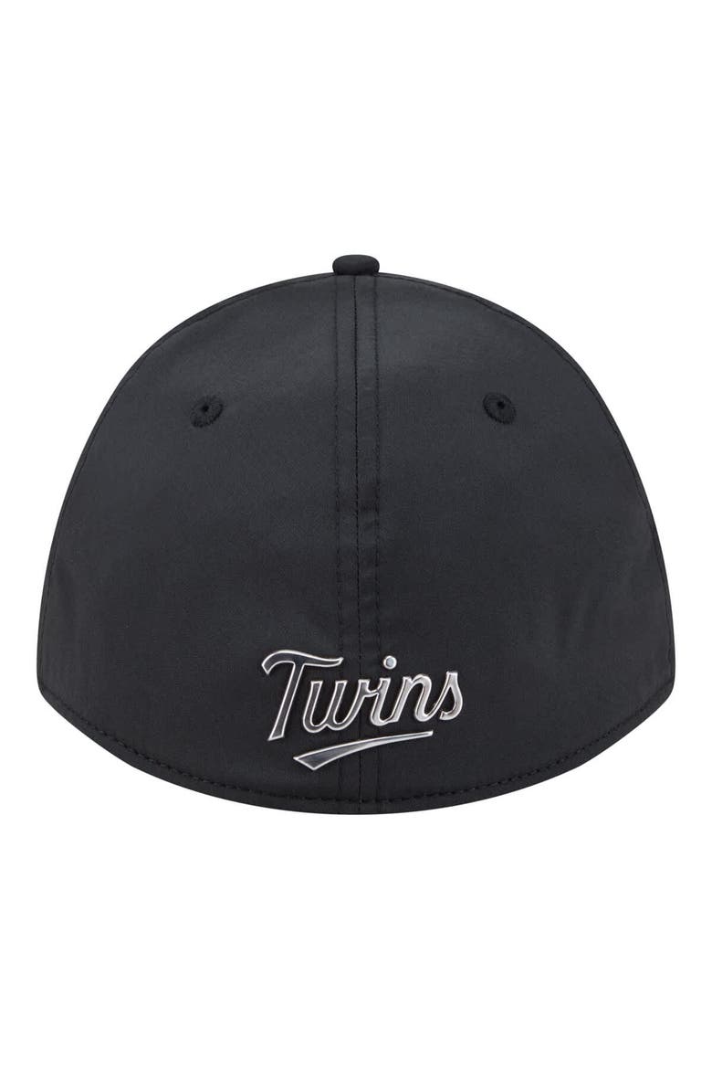 Men's New Era  Black Minnesota Twins Metallic 39THIRTY M-Crown Flex Hat, Alternate, color, Black