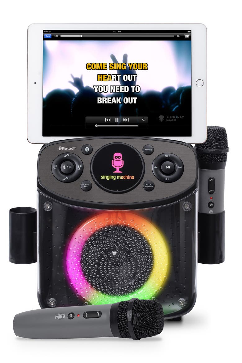 Mini Sparkle Bluetooth Karaoke Machine, Alternate, color, BLACK
