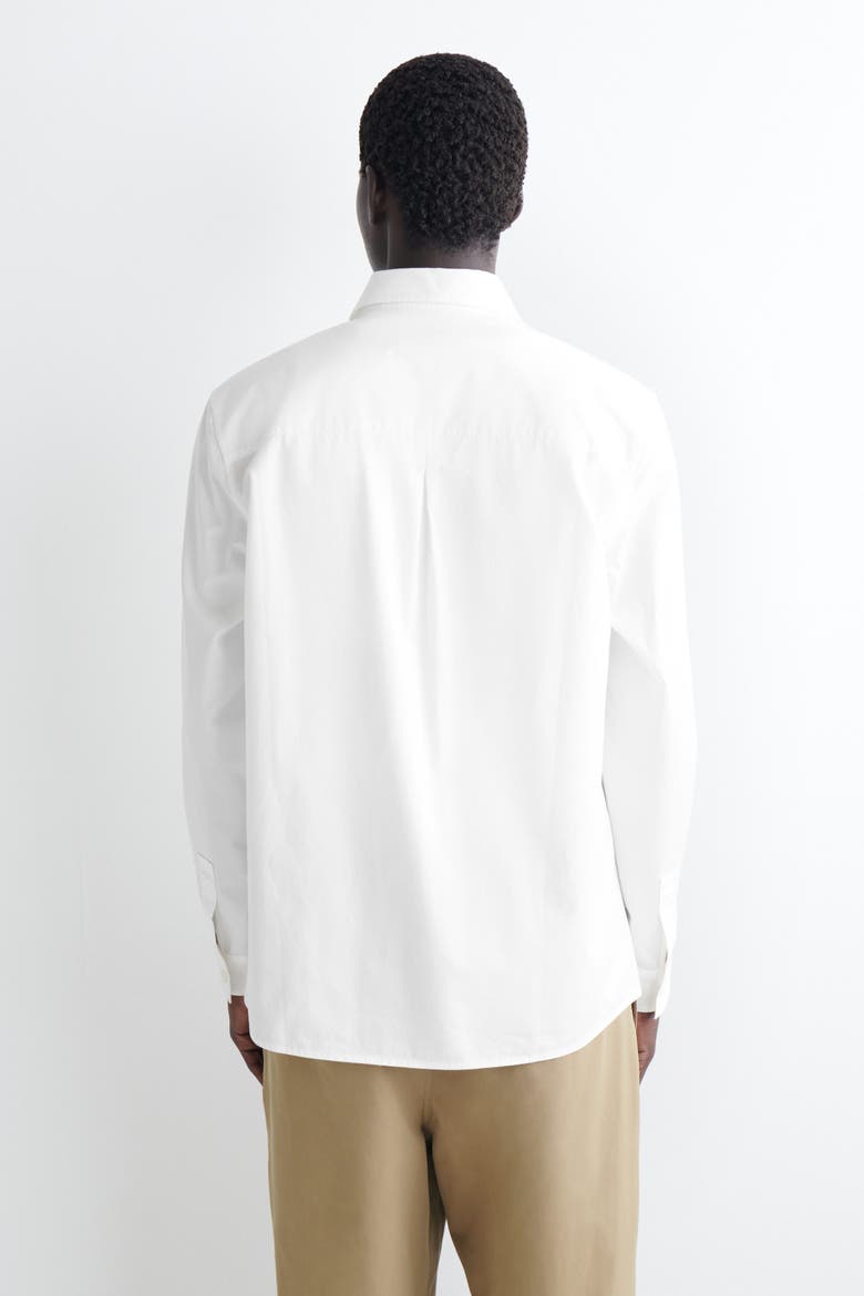 Slim Pocket-detail Pima Cotton Shirt, Alternate, color, WHITE