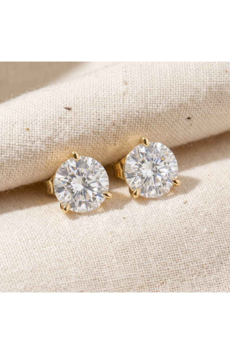 Bliss Diamond Certified 6.00CT Round Diamond Studs 14k Gold Lab Grown Earrings, Alternate, color, 14K Yellow Gold