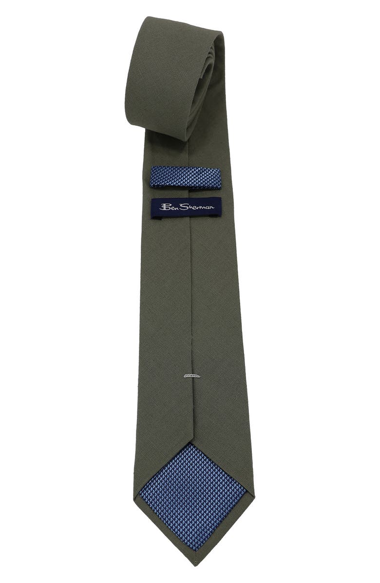 Ben Sherman Textured Tie, Alternate, color, Olive